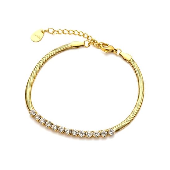 Immagine di Bracciale donna acciaio Inox Zirconi  - Snake Sparkling