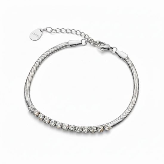 Immagine di Bracciale donna acciaio Inox Zirconi  - Snake Sparkling