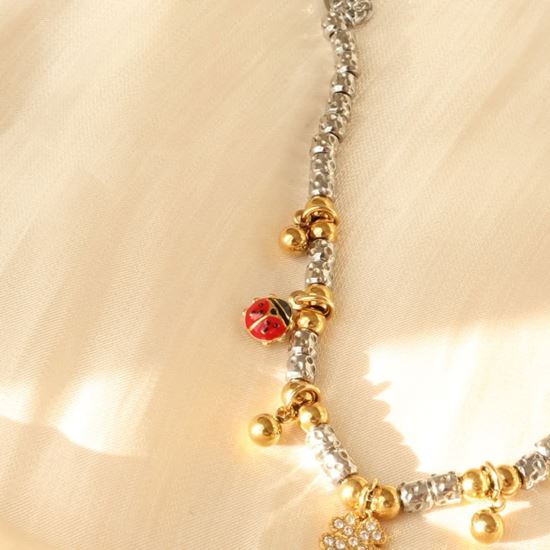 Immagine di Bracciale coccinella simboli di fortuna  - Porta Fortuna