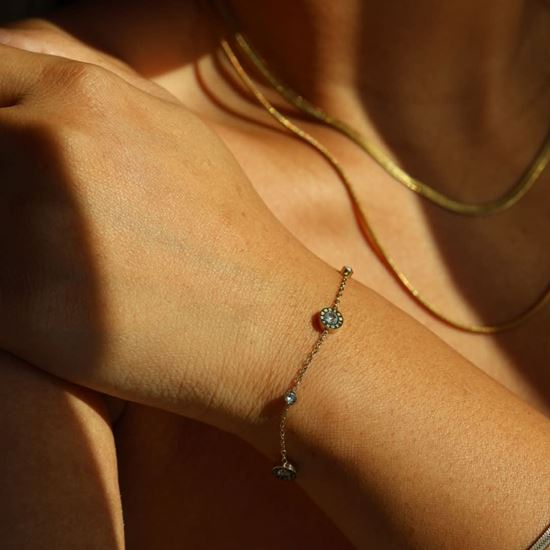 Immagine di Braccialetto Acciaio Inox Zirconia numeri romani -  Romano