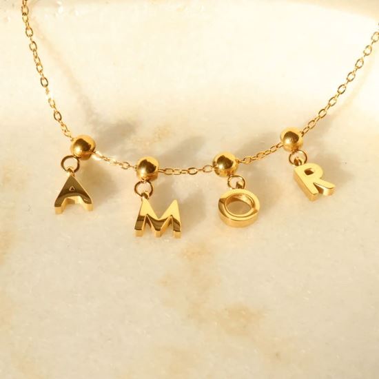 Immagine di Bracciale sottile con lettere AMOR ago Regolabile-Incanto