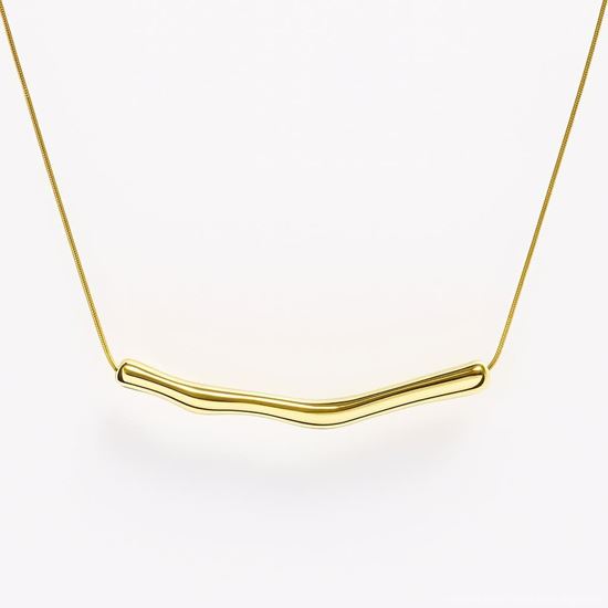 Immagine di Collana  Acciaio Inox Donna Water Proof -  bambù gold