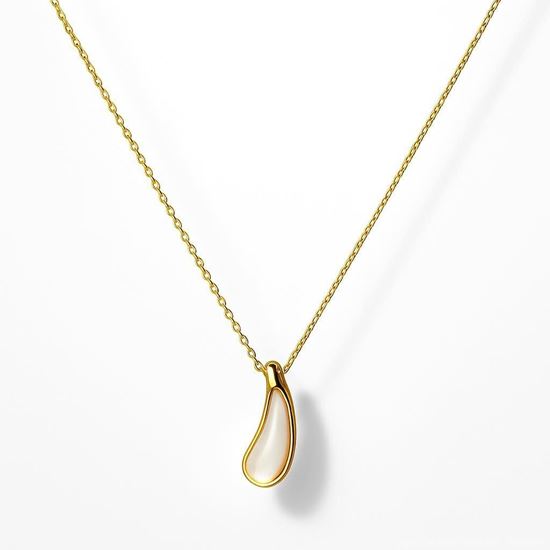 Immagine di Collana  Acciaio Inox Madreperla Donna Water Proof -  Teardrop gold