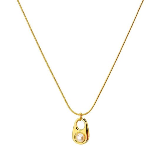 Immagine di Collana  Acciaio Inox  Perla Donna Water Proof -  Icona Gold
