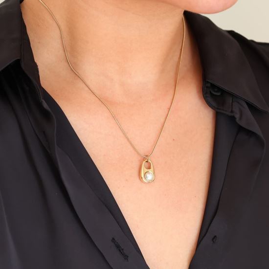 Immagine di Collana  Acciaio Inox  Perla Donna Water Proof -  Icona Gold