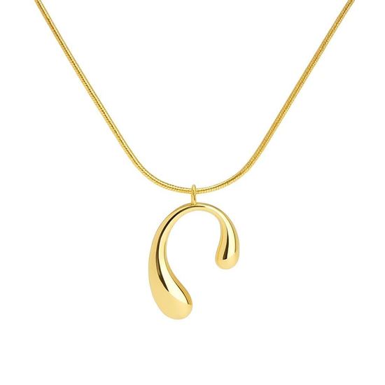 Immagine di Collana  Acciaio Inox  placcato gold  teardrop Water Proof - Cindy