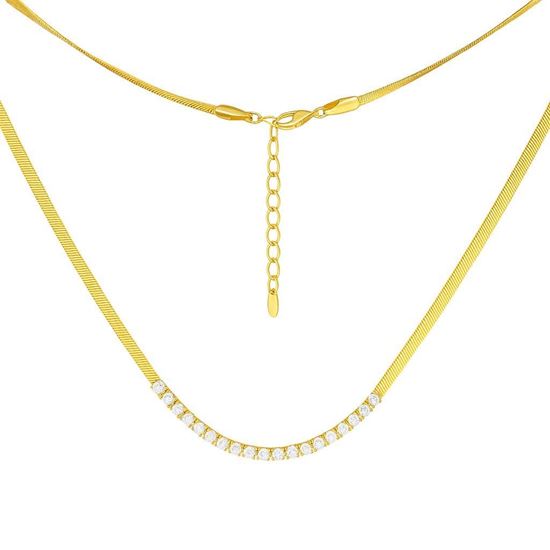Immagine di Collana  Acciaio Inox Brillantini Zirconi Donna Elegante - Snake Sparkling Gold