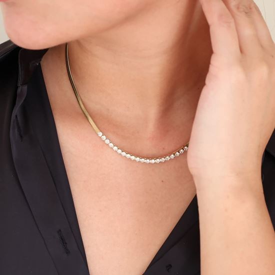 Immagine di Collana  Acciaio Inox Brillantini Zirconi Donna Elegante - Snake Sparkling Gold