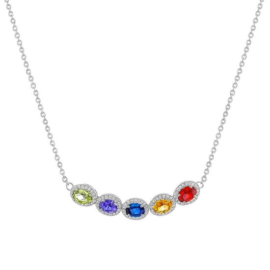 Immagine di Collana  Acciaio Inox Zirconi Gemma Sintetica Donna - Rainbow silver