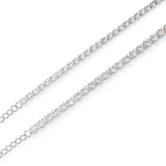 Immagine di Bracciale unisex in acciaio inox Zirconi - Tennis Moschettone Silver