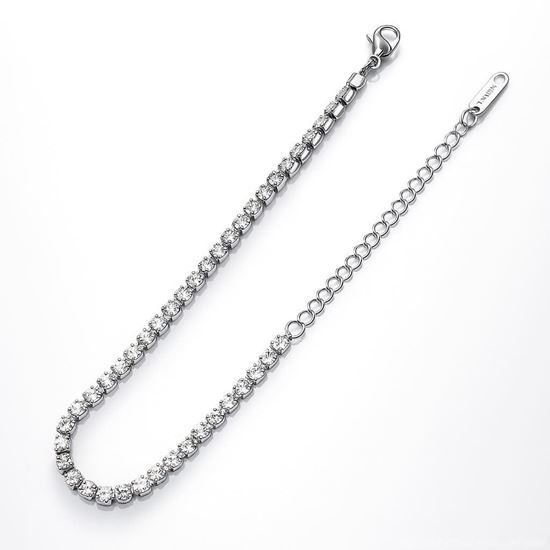 Immagine di Bracciale unisex in acciaio inox Zirconi - Tennis Moschettone Silver