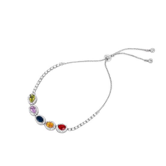Immagine di Bracciale Donna acciaio inox Zirconi Gemma - Rainbow Silver
