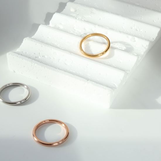 Immagine di Anello Acciaio Inox Simple Basic Uomo Donna 2mm -  Amalia Fedina 2mm