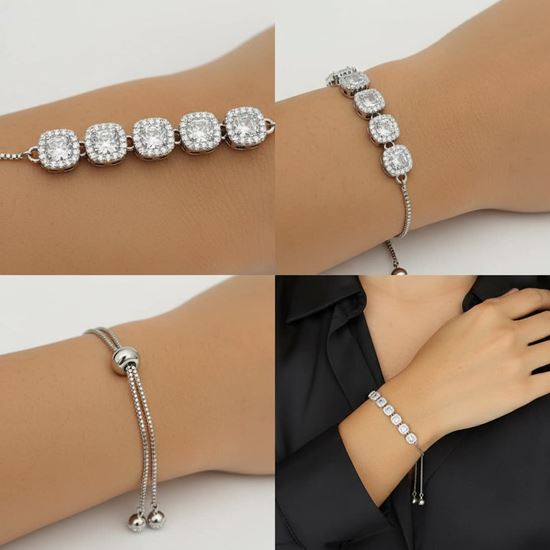 Immagine di Bracciale Donna acciaio inox  Zirconi Gemma Elegante-  Angel Silver