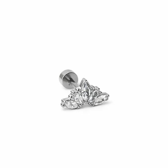 Immagine di Piercing Donna Stilosa Acciaio Inox Zircone Silver Gold - Regina