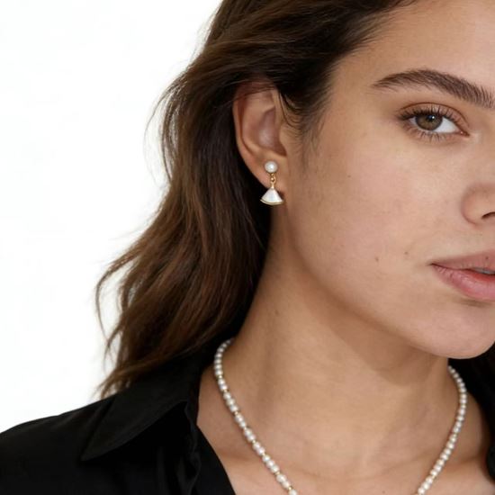 Immagine di Orecchini Perla Madreperla Donna placcato oro 18k-  Maya Gold