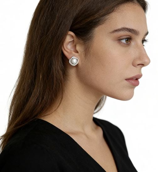 Immagine di Orecchini Ago Argento Perla d'acqua Dolce Naturale - Isabella