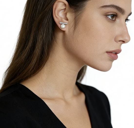 Immagine di Orecchini Ago Argento 925 Perla Naturale acqua dolce - Ramona