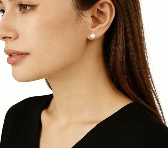 Immagine di Orecchini perla naturale acqua dolce con ago in Argento - Perla Classic