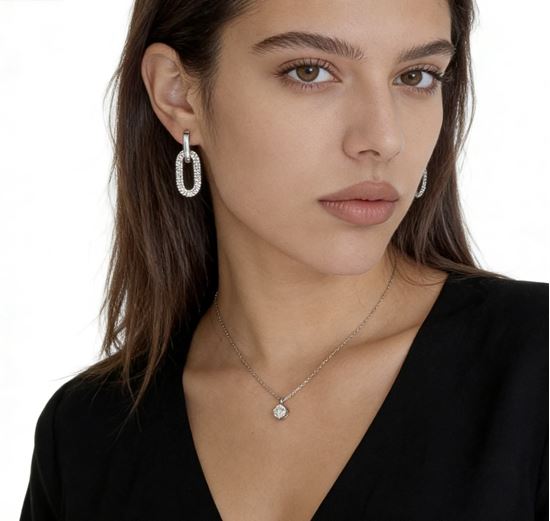 Immagine di Orecchini Pendente Zirconi donna elegante -  Ornella