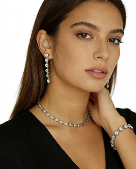 Immagine di Orecchini Pendenti Brillanti Zirconia Donna Elegante -  Elsa