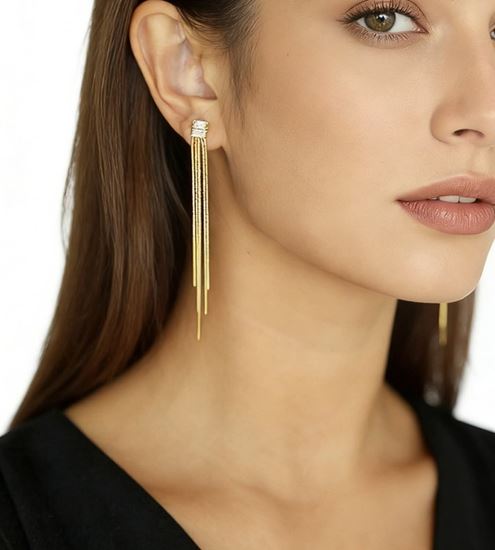 Immagine di Orecchini Frange Acciaio Inox Donna Simple -  Livia
