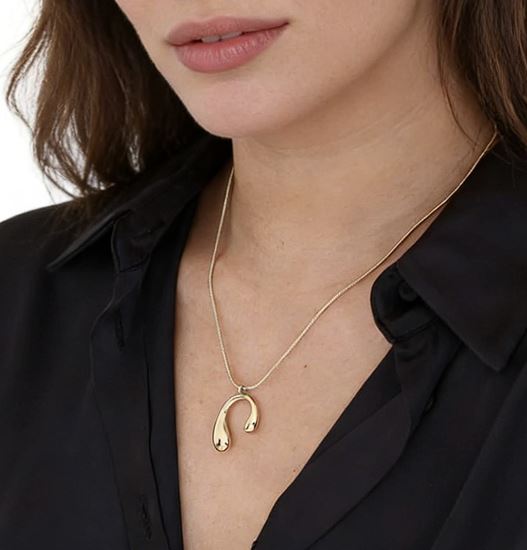 Immagine di Collana  Acciaio Inox  placcato gold  teardrop Water Proof - Cindy