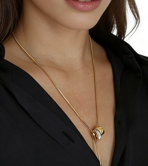 Immagine di Collana Perlina Hoop Acciaio Inox Donna Water Proof -  Coco Hoop