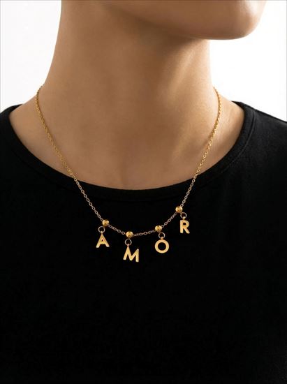 Immagine di Collana lettere AMOR  ad ago Regolabile - INCANTO