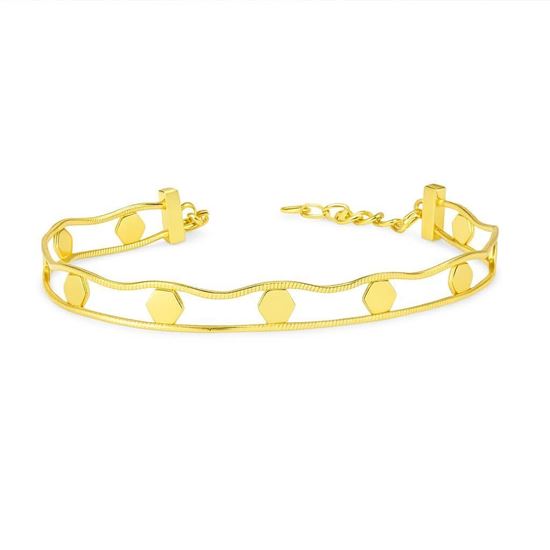 Immagine di Bracciale Acciaio Inox Gold  Geometrico | Cometa