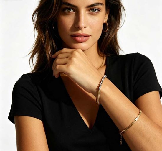 Immagine di Bracciale donna acciaio Inox Zirconi  - Snake Sparkling