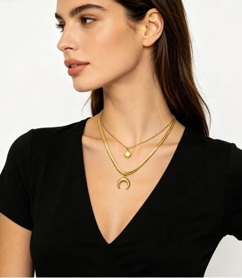 Immagine di Collana Acciaio Inox Donna Water Proof -  Sole Luna