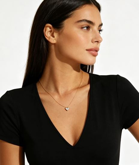 Immagine di Collana catenina Acciaio Inox Zirconi Filo Cuore - INCANTO