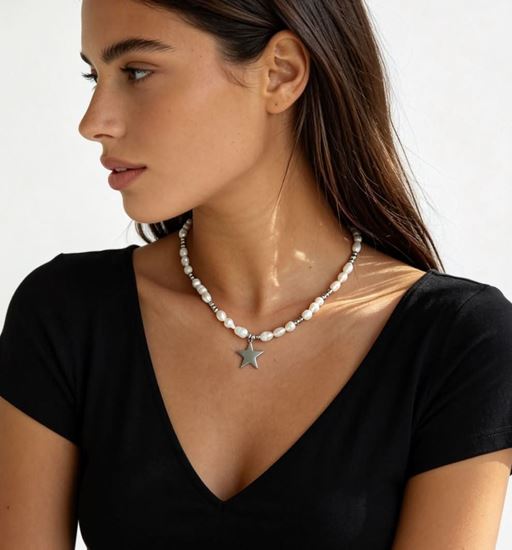 Immagine di Collana Elegante perla Donna Acciaio Inox - Perla Stella