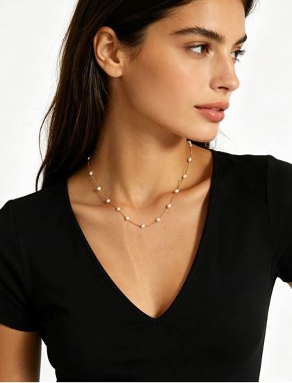 Immagine di Collana Simple perla Acciaio Inox - Perlina