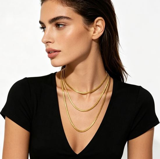 Immagine di Collana serpente Simple Acciaio Inox - Ella trio