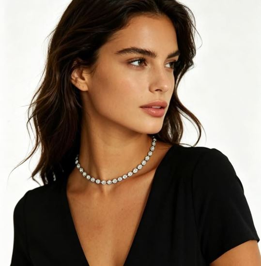 Immagine di Collana Acciaio Inox Zirconia Elegante Donna - Elsa